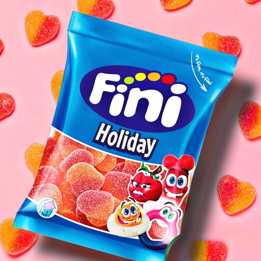 FINI JELLY SUGAR PEACH HEARTS 90GM